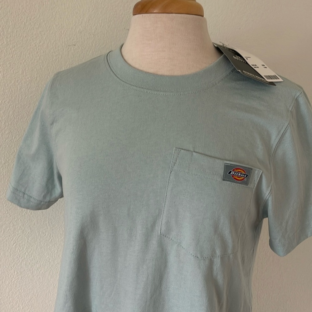 Dickies for Urban Outfitters medium crop aqua short sleeve tee.